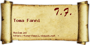 Toma Fanni névjegykártya