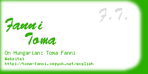 fanni toma business card